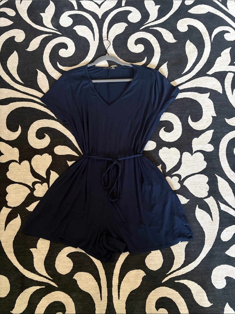 Black Tape_ Navy Romper